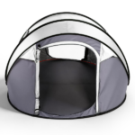 4 Person Pop Up Tent for Camping, Waterproof Instant Family Tent with Front Awning, Automatic Tent Throw Pop Up Instant Flip Pop Tent for Camping, Light Gray - Image 3