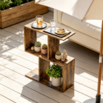 Narrow Side Table with Storage Shelves, 19.7" W x 7.7" D x 22.8" H - Image 6