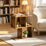 Narrow Side Table with Storage Shelves, 19.7" W x 7.7" D x 22.8" H - Image 7