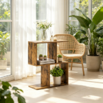 Narrow Side Table with Storage Shelves, 19.7" W x 7.7" D x 22.8" H - Image 8