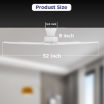 52 inch Ceiling Fans with Lights, Large Air Volume Ceiling Fans with Reversible Quiet DC Motor and Remote, 5X-W5[Unable ship on weekends, TK/TEMU only for pickup, only TX10643 warehouse supports GOFO] - Image 5