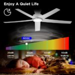 52 inch Ceiling Fans with Lights, Large Air Volume Ceiling Fans with Reversible Quiet DC Motor and Remote, 5X-W5[Unable ship on weekends, TK/TEMU only for pickup, only TX10643 warehouse supports GOFO] - Image 8
