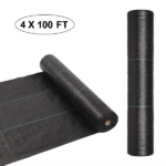 4*100ft Black Weeding Cloth Polyethylene Foldable - Image 2