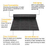 4*100ft Black Weeding Cloth Polyethylene Foldable - Image 4