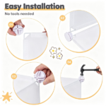 3-Cube White Modular Kids Closet, PP & Metal Storage Organizer with Hanging Rods, Tool-Free Assembly Baby Wardrobe for Clothes Toys Books - Image 5