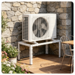 Adjustable Mini Split Ground Stand, 400 lbs Heavy Duty AC Condenser Stand for 9000–36000 BTU Ductless Heat Pump, Anti-Vibration Outdoor Support Bracket - White - Image 6