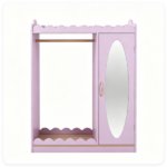 Kids Dress Up Closet with Full-Length Acrylic Mirror, 42" Child-Sized Garment Rack with Cabinet & Storage Shelves for 3+ Toddlers Bedroom Playroom - Image 6