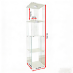 Rotatable four-layer tempered glass display cabinet,liquor cabinet,file cabinet,storage cabinet,with remote control paipai lamp,adjustable feet,be placed in the living room,kitchen,corridor,white - Image 3