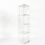 Rotatable four-layer tempered glass display cabinet,liquor cabinet,file cabinet,storage cabinet,with remote control paipai lamp,adjustable feet,be placed in the living room,kitchen,corridor,white - Image 8
