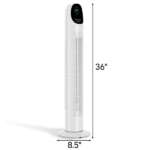 US Standard TF-36BR Tower Fan, 110V 50W, 34 Inch, No Water Tank, Remote Control & Digital Display, Plastic Material, Black & White, Concave Arc Head, 9-Hour Timer, Indoor Use - Image 4