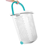 2 Bushel Rolling Plastic Laundry Hamper with Pop-up Handle, White, 2 Pack (Shipment from Walmart) - Image 5