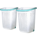 2 Bushel Rolling Plastic Laundry Hamper with Pop-up Handle, White, 2 Pack (Shipment from Walmart) - Image 8