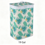 19 Gallon Bamboo Laundry Hamper with Lid & Removable Washable Liner, Foldable Dirty Clothes Basket with Side Handles for Bedroom Bathroom-Green + White - Image 4