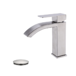Waterfall Spout Bathroom Sink Single Handle Faucet with Pop-Up Drain (with Overflow) - Image 2