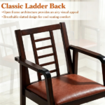 Heavy-Duty Solid Wood Rocking Chair, Ergonomic Accent Armchair with Breathable Ladder Back for Indoor Relaxation-Brown - Image 4