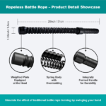 Only USPS & Local Pickup Upgraded Coated cordless battle-style ropes, Lightweight and Portable, Perfect for Upper Body & Arm Workouts. Ideal for Home, Office, Outdoor or Hotel Use Anytime. Start Your Versatile Fitness Routine Now! - Image 5