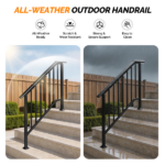 Handrails for Outdoor Steps Fits 3 to 4 Steps - Image 7