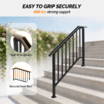 Handrails for Outdoor Steps Fits 3 to 4 Steps - Image 8