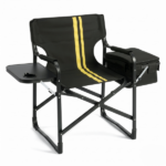46.46" x 20.87" x 33.46" Folding Camping Chair with Side Table & Insulated Cooler Bag, Spray-Coated Aluminum Frame, Black with Double Yellow Vertical Stripes, 265 lbs Capacity Foldable Outdoor Chair for Camping Beach Fishing Picnic - Image 3