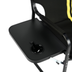46.46" x 20.87" x 33.46" Folding Camping Chair with Side Table & Insulated Cooler Bag, Spray-Coated Aluminum Frame, Black with Double Yellow Vertical Stripes, 265 lbs Capacity Foldable Outdoor Chair for Camping Beach Fishing Picnic - Image 6