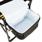 46.46" x 20.87" x 33.46" Folding Camping Chair with Side Table & Insulated Cooler Bag, Spray-Coated Aluminum Frame, Black with Double Yellow Vertical Stripes, 265 lbs Capacity Foldable Outdoor Chair for Camping Beach Fishing Picnic - Image 7