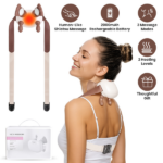 Adjustable Strap Neck Massager, 3 Intensity 2 Heat Levels Cordless Deep Tissue Massager for Neck Shoulder Back, Travel Office Home Use