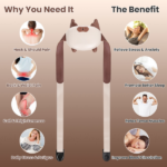 Adjustable Strap Neck Massager, 3 Intensity 2 Heat Levels Cordless Deep Tissue Massager for Neck Shoulder Back, Travel Office Home Use - Image 3