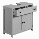 1-Drawer 2-Door Bathroom Vanity Bathroom Cabinet Washbasin Not Included 23.62*11.81*23.62in Grey - Image 4