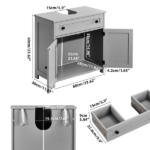 1-Drawer 2-Door Bathroom Vanity Bathroom Cabinet Washbasin Not Included 23.62*11.81*23.62in Grey - Image 6