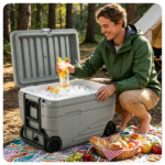 103QT Hard Ice Cooler, Retention Portable Cooler with Wheels, 330LBS Support Seat, Leak-Proof Ice Chest for Camping Beach - Image 7