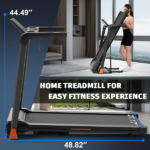 Treadmills for Home, 3.5HP Quiet Folding Treadmill with Heart Rate Sensor, Dual Cushion System, 330lbs Weight Capacity, Holder for Cup & Phone - Image 3