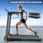 Treadmills for Home, 3.5HP Quiet Folding Treadmill with Heart Rate Sensor, Dual Cushion System, 330lbs Weight Capacity, Holder for Cup & Phone - Image 8