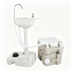 Same Code 77825851 5 Gallon Upgrade Portable RV Toilet with Matching White Lid Ring Waste Holding Tank, Outdoor Hand Wash Station, HDPE Material, White - Image 3