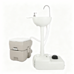Same Code 77825851 5 Gallon Upgrade Portable RV Toilet with Matching White Lid Ring Waste Holding Tank, Outdoor Hand Wash Station, HDPE Material, White - Image 6