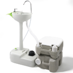 Same Code 77825851 5 Gallon Upgrade Portable RV Toilet with Matching White Lid Ring Waste Holding Tank, Outdoor Hand Wash Station, HDPE Material, White - Image 7