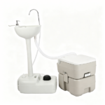 Same Code 77825851 5 Gallon Upgrade Portable RV Toilet with Matching White Lid Ring Waste Holding Tank, Outdoor Hand Wash Station, HDPE Material, White - Image 8