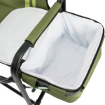 46.46" x 20.87" x 33.46" Folding Camping Chair with Side Table & Insulated Cooler Bag, Spray-Coated Aluminum Frame, Army Green with Double Light Yellow Vertical Stripes, 265 lbs Capacity Foldable Outdoor Chair for Camping Beach Fishing Picnic - Image 6