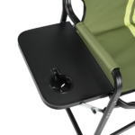 46.46" x 20.87" x 33.46" Folding Camping Chair with Side Table & Insulated Cooler Bag, Spray-Coated Aluminum Frame, Army Green with Double Light Yellow Vertical Stripes, 265 lbs Capacity Foldable Outdoor Chair for Camping Beach Fishing Picnic - Image 7