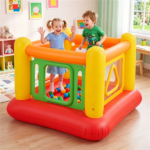 3-in-1 Inflatable Bounce House, Thick PVC Kids Jumping Castle with Visible Wall, Indoor Outdoor Blow Up Play House Gift for Children Age 3+ - Image 3