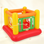 3-in-1 Inflatable Bounce House, Thick PVC Kids Jumping Castle with Visible Wall, Indoor Outdoor Blow Up Play House Gift for Children Age 3+ - Image 6