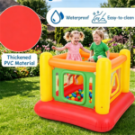 3-in-1 Inflatable Bounce House, Thick PVC Kids Jumping Castle with Visible Wall, Indoor Outdoor Blow Up Play House Gift for Children Age 3+ - Image 7