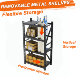 31.5''W Heavy Duty Storage Shelves, 2500LBS Metal Garage Shelving Units, 4 Tier Adjustable Large Industrial Shelves for Warehouse Workshop Basement (31.5''W x 13.8''D x 73.2''H) - Image 3