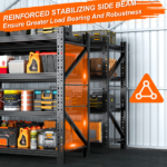 31.5''W Heavy Duty Storage Shelves, 2500LBS Metal Garage Shelving Units, 4 Tier Adjustable Large Industrial Shelves for Warehouse Workshop Basement (31.5''W x 13.8''D x 73.2''H) - Image 8