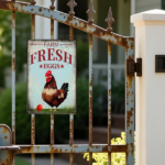 CIFbuy Vintage Fresh Chicken Farm Eggs Metal Tin Sign" Rustproof UV Resistant Weatherproof Durable Iron Wall Art, Iron Wall Art, 2D Flat Unframed 1pc Tin SigikTok, Tin SigikTok, t Self-pickup Logiopics - Image 4