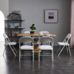Old Code 33292149 4pcs Elegant Foldable Iron & PVC Chairs for Convention & Exhibition White - Image 36