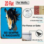 CIFbuy Vintage Galloping Horse Metal Sign, SEI SEMPRE IL" RAGGIANTE Italian Phrase Waterproof Rustproof Wall Art, Waterproof Rustproof Wall Art, 7.87*11.81 Inch Retro SEMPRikTok, SEMPRikTok, t Self-pickup Logiopics - Image 3