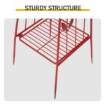 6.2ft Red 4-Blade Iron Windmill with 4-Leg Stand and Storage Shelf - Image 5