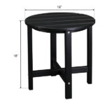 46*46*46cm Single Layer Round HDPE Side Table Black - Image 28