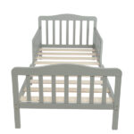Wooden Baby Toddler Bed Children Bedroom Furniture with Safety Guardrails Gray - Image 6