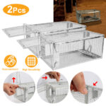 2 pcs Humane Mouse Trap, High Sensitivity Gravity Pedal Auto-Lock Rodent Trap - Sturdy Galvanized Steel, Escape-Proof Small Mesh Design, Safe for Kids & Pets, Easy to Use Indoors/Outdoors for Mice - Image 2